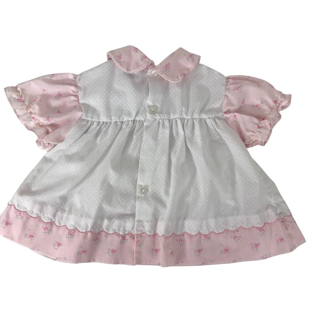 VTG Sears Baby Girls Infant Toddler Dress 24 Months Pink & White Floral Bloomers - Picture 3 of 14